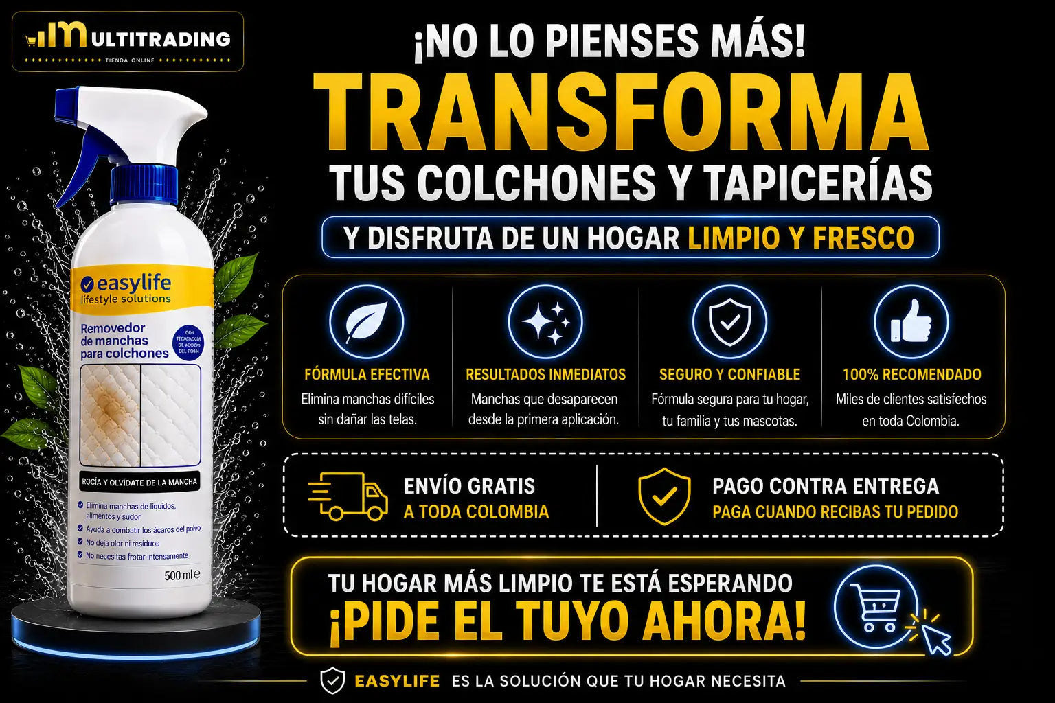 Poderoso Removedor de Manchas para Colchones